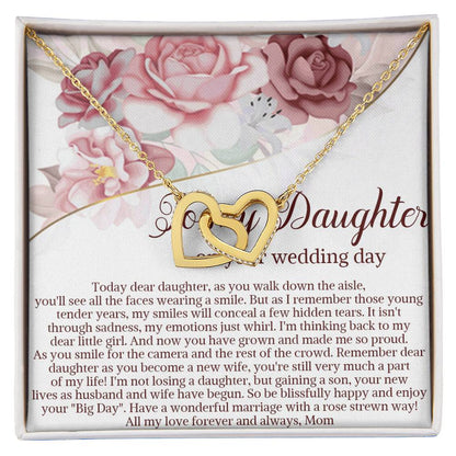 Daughter On Wedding Day Gift Daughter Wedding Gift From Mom And Dad Daughter Interlocking Hearts Necklace Gift From Parents Wedding Gift
