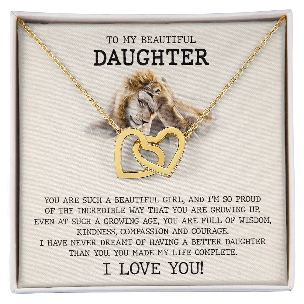 You Are Full Of Wisdom Kindness - To Daughter Interlocking Hearts Necklace