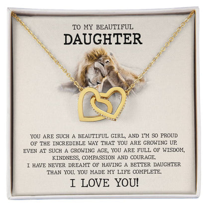 You Are Full Of Wisdom Kindness - To Daughter Interlocking Hearts Necklace