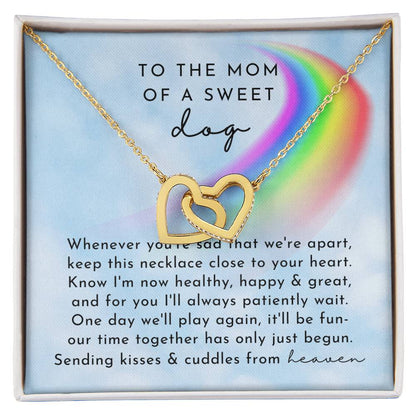 Dog Memorial Interlocking Hearts Necklace Day Rainbow Remembrance