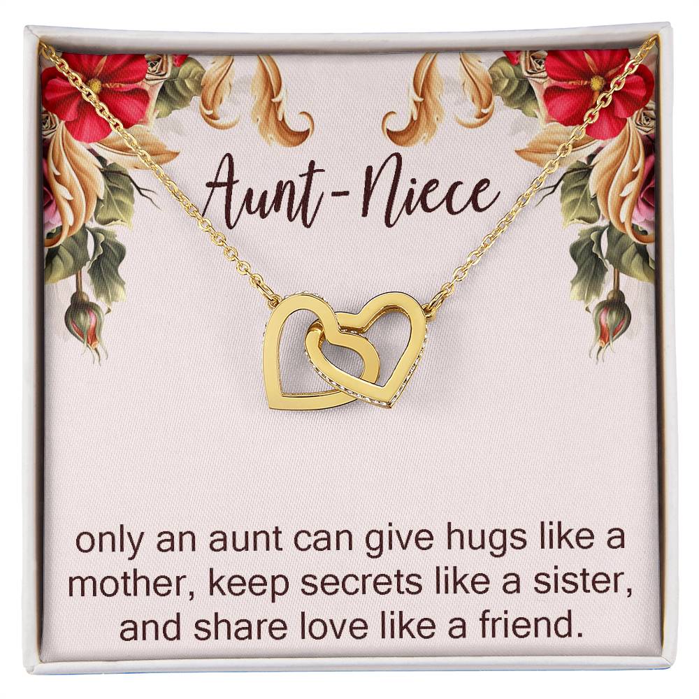 Aunt-Niece Necklace Niece-Aunt Gift Aunt And Niece Jewelry Birthday And Christmas Gift For Auntie Interlocking Hearts Necklace