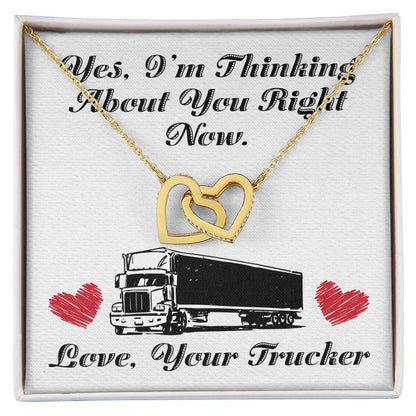 Trucker'S Girlfriend- Interlocking Heart Necklace Interlocking Hearts Necklace