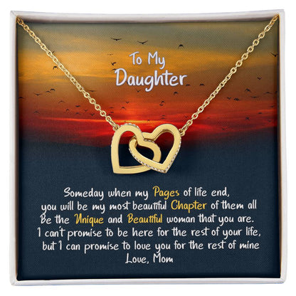 Daughter My Beautiful Chapter - Hearts Necklace Interlocking Hearts Necklace