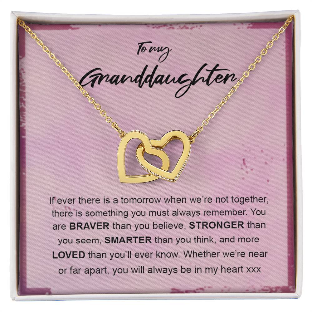 You'Ll Always Be In My Heart Interlocking Hearts Necklace Gift For Granddaughter