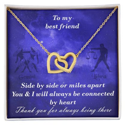 Gemini To Libra Best Friend Interlocked Hearts Necklace Interlocking Hearts Necklace