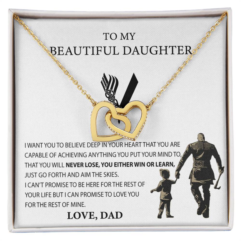 Best Gift For Daughter From Dad Necklace Gift For Daughter From Dad Viking Style Interlocking Heart Necklace For Daughter Interlocking Hearts Necklace
