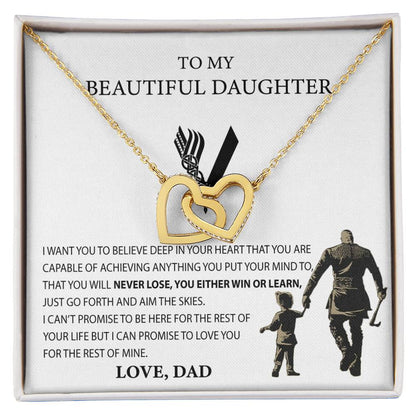 Best Gift For Daughter From Dad Necklace Gift For Daughter From Dad Viking Style Interlocking Heart Necklace For Daughter Interlocking Hearts Necklace