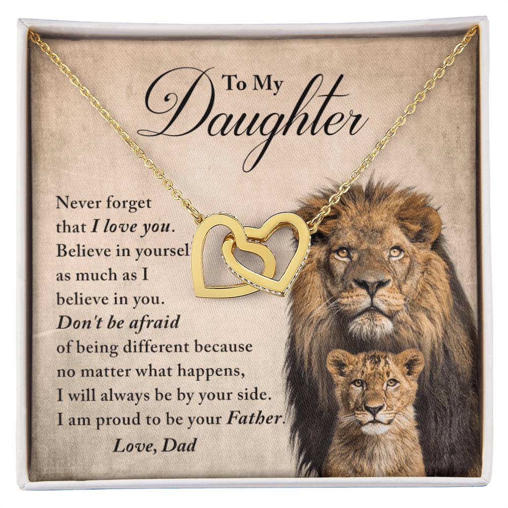 Daughter - Believe In Yourself - Necklace Interlocking Hearts Necklace