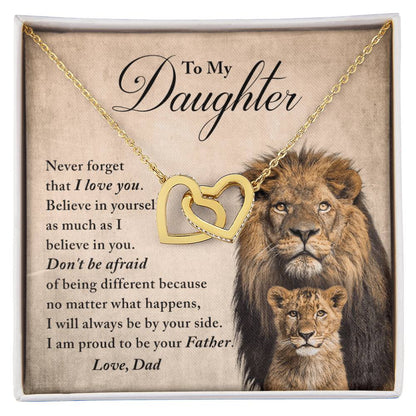 Daughter - Believe In Yourself - Necklace Interlocking Hearts Necklace