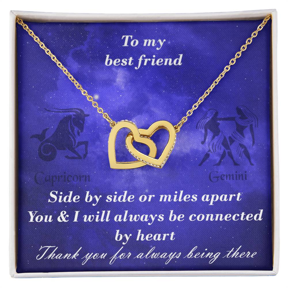 Capricorn To Gemini Best Friend Interlocked Hearts Necklace Interlocking Hearts Necklace