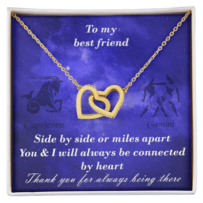 Capricorn To Gemini Best Friend Interlocked Hearts Necklace Interlocking Hearts Necklace