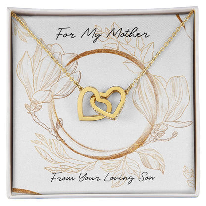 Two Hearts Necklace For My Mother Interlocking Hearts Necklace