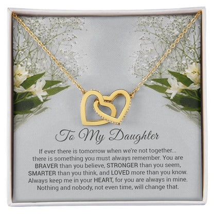 You Are Braver Than You Believe Interlocking Hearts Necklace