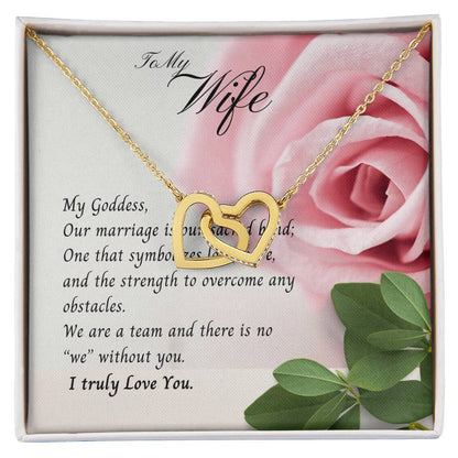 To My Wife Necklace Interlocking Hearts Love Birthday Anniversary Christmas Gift Interlocking Hearts Necklace