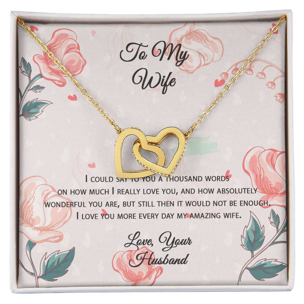 To My Wife Interlocking Hearts Necklace