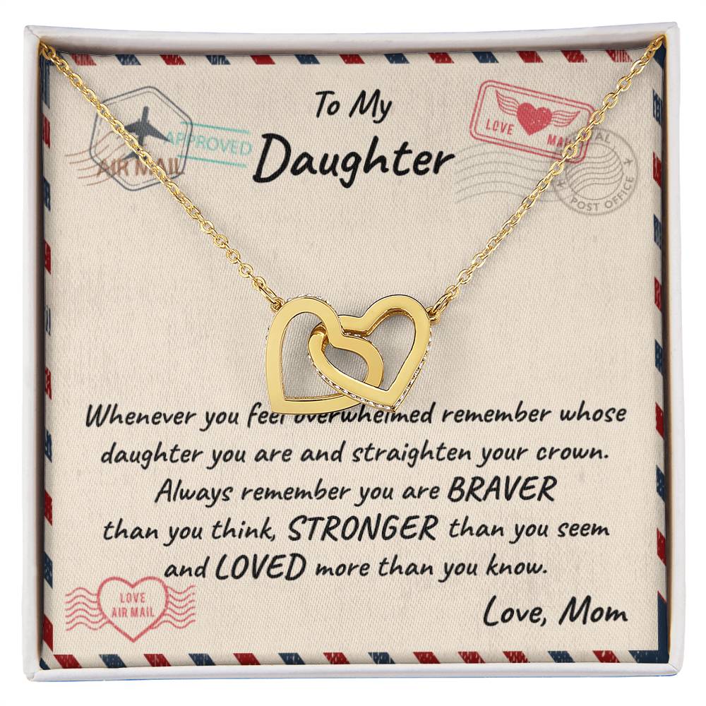 Daughter - Mom Interlocking Hearts Necklace
