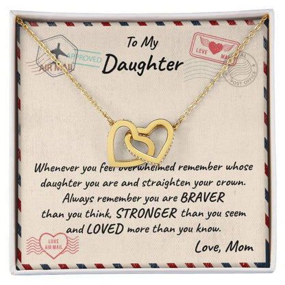 Daughter - Mom Interlocking Hearts Necklace