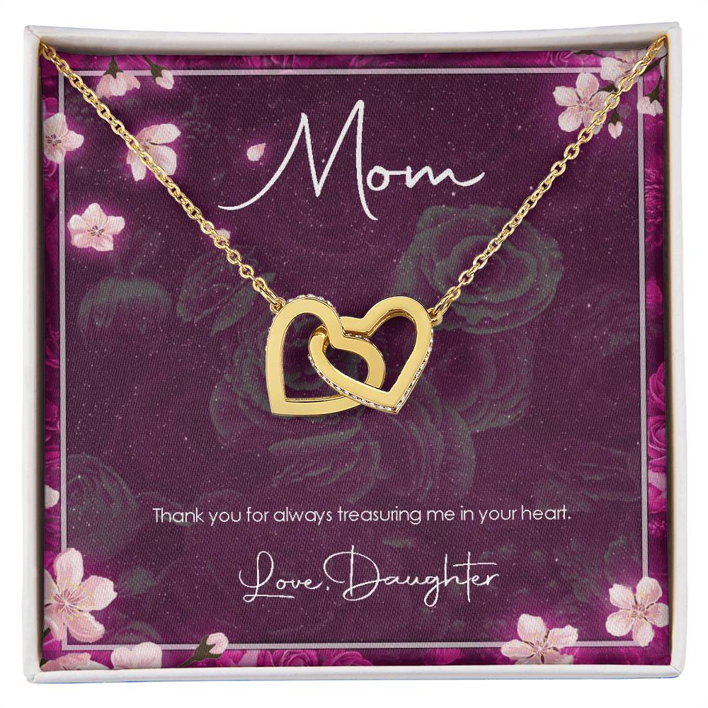Daughter'S Gratitude Necklace Interlocking Hearts Necklace