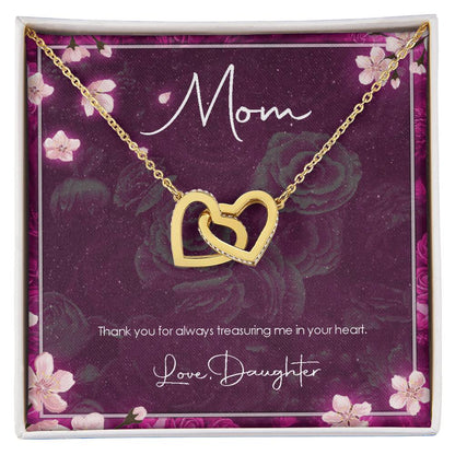 Daughter'S Gratitude Necklace Interlocking Hearts Necklace