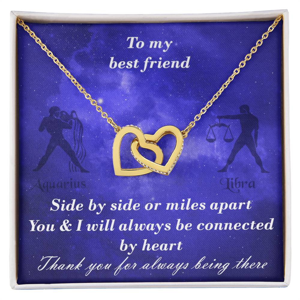 Aquarius To Libra Best Friend Interlocked Hearts Necklace Interlocking Hearts Necklace