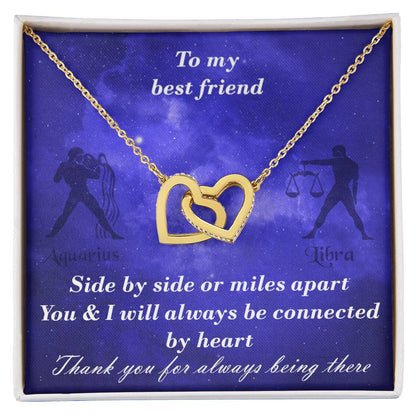 Aquarius To Libra Best Friend Interlocked Hearts Necklace Interlocking Hearts Necklace