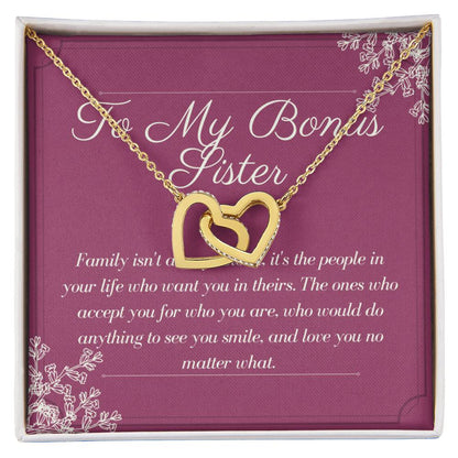 Bonus Sister Gift Sister In Law Gift Sister Of The Groom Wedding Thank You Bridesmaid Interlocking Hearts Necklace