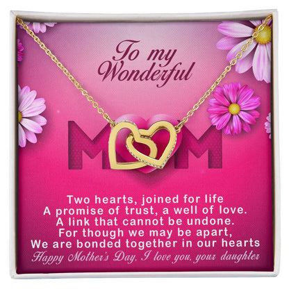 Daughters ! Perfect Mother'S Day Necklace Gift Interlocking Hearts Necklace