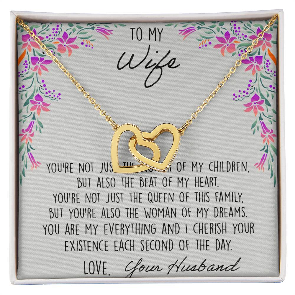 To My Wife When I Fell In Love With You - Lily Interlocking Hearts Necklace