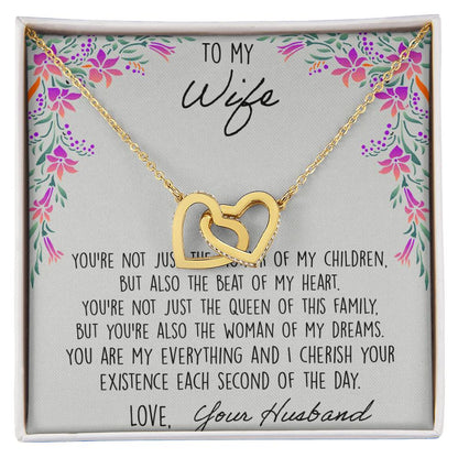 To My Wife When I Fell In Love With You - Lily Interlocking Hearts Necklace