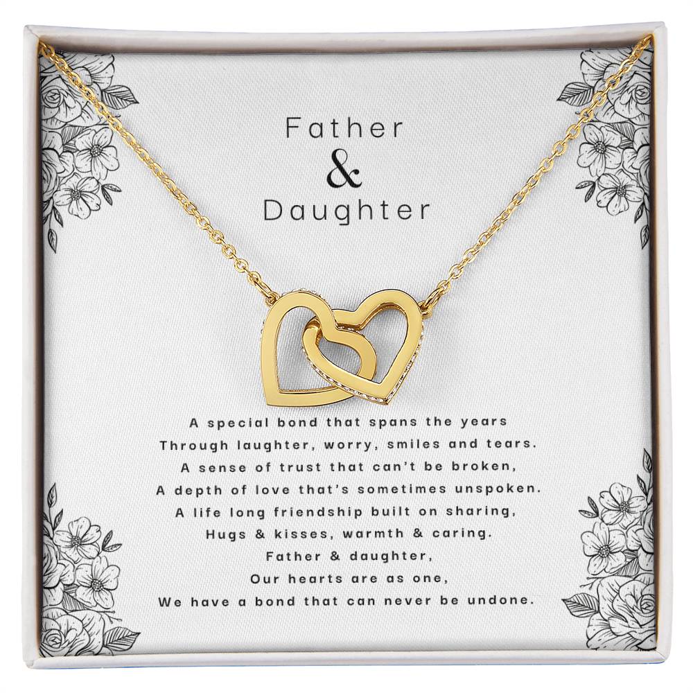 Father & Daughter - An Unbreakable Bond Interlocking Hearts Necklace