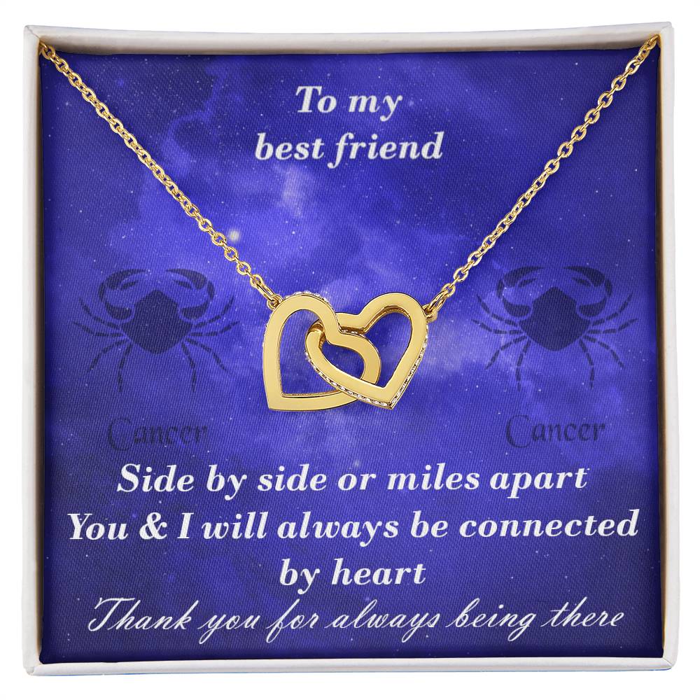 Cancer To Cancer Best Friend Interlocked Hearts Necklace Interlocking Hearts Necklace