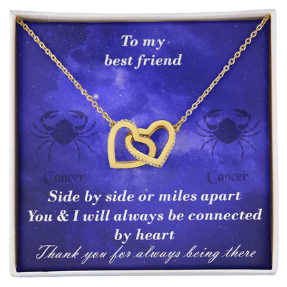 Cancer To Cancer Best Friend Interlocked Hearts Necklace Interlocking Hearts Necklace