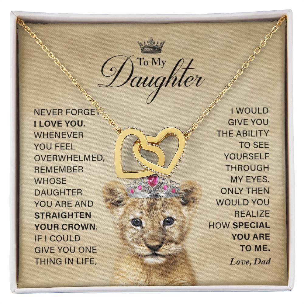 Daughter - How Special You Are To Me- Necklace Interlocking Hearts Necklace