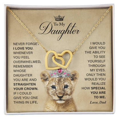 Daughter - How Special You Are To Me- Necklace Interlocking Hearts Necklace