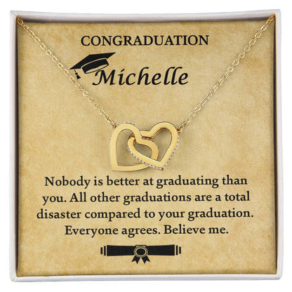 Funny Graduation Gift - Necklace Interlocking Hearts Necklace