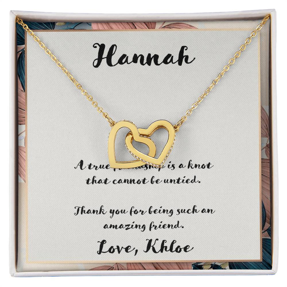 A True Friendship Interlocking Hearts Necklace