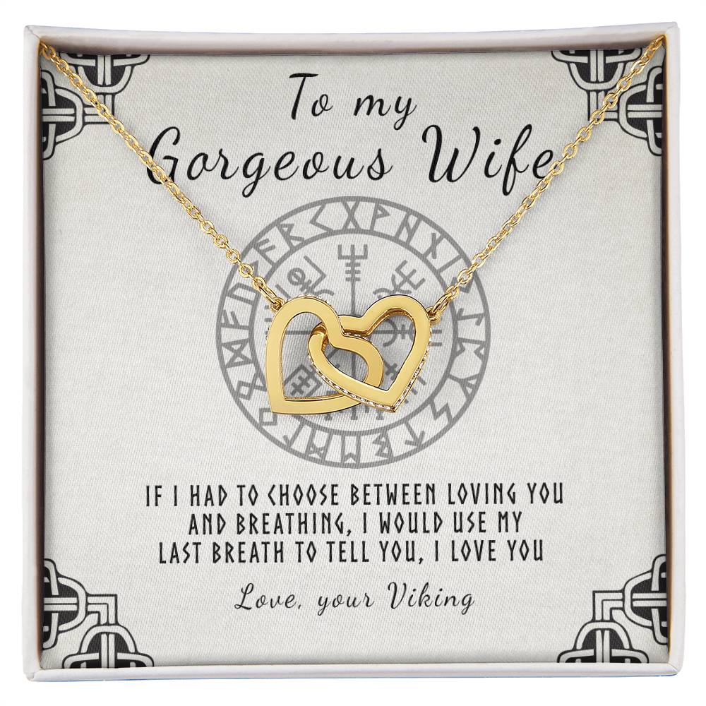 To My Wife Interlocking Hearts Necklace