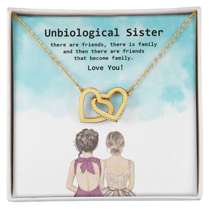 Besties Interlocked Heart Necklace With Personalized Note For Your Sister From Another Mother Interlocking Hearts Necklace