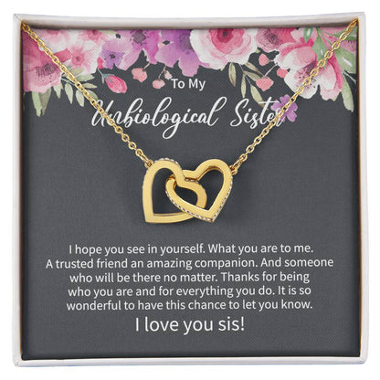 Unbiological Sister Gift Ideas Unbiological Sister Necklaces Unbiological Sister Gift From Step Brother 2021 Interlocking Hearts Necklace