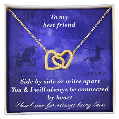 Capricorn To Sagittarius Best Friend Interlocked Hearts Necklace Interlocking Hearts Necklace