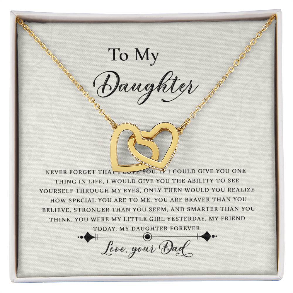 Dad To Daughter Never-Ending Interlocking Love Hearts Necklace - Birthday Gift - Just Because Interlocking Hearts Necklace