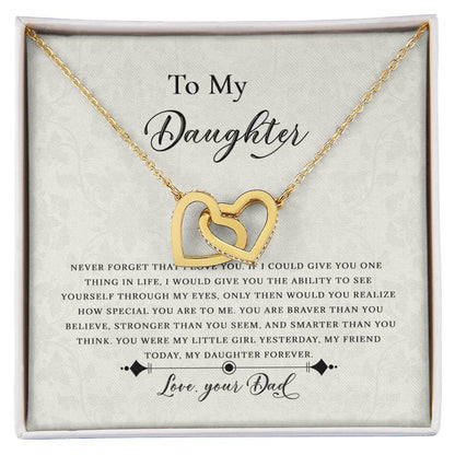 Dad To Daughter Never-Ending Interlocking Love Hearts Necklace - Birthday Gift - Just Because Interlocking Hearts Necklace