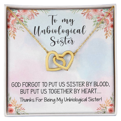 Unbiological Sister Necklace Soul Sister Best Friend Gift Bff Gift Interlocking Hearts Necklace