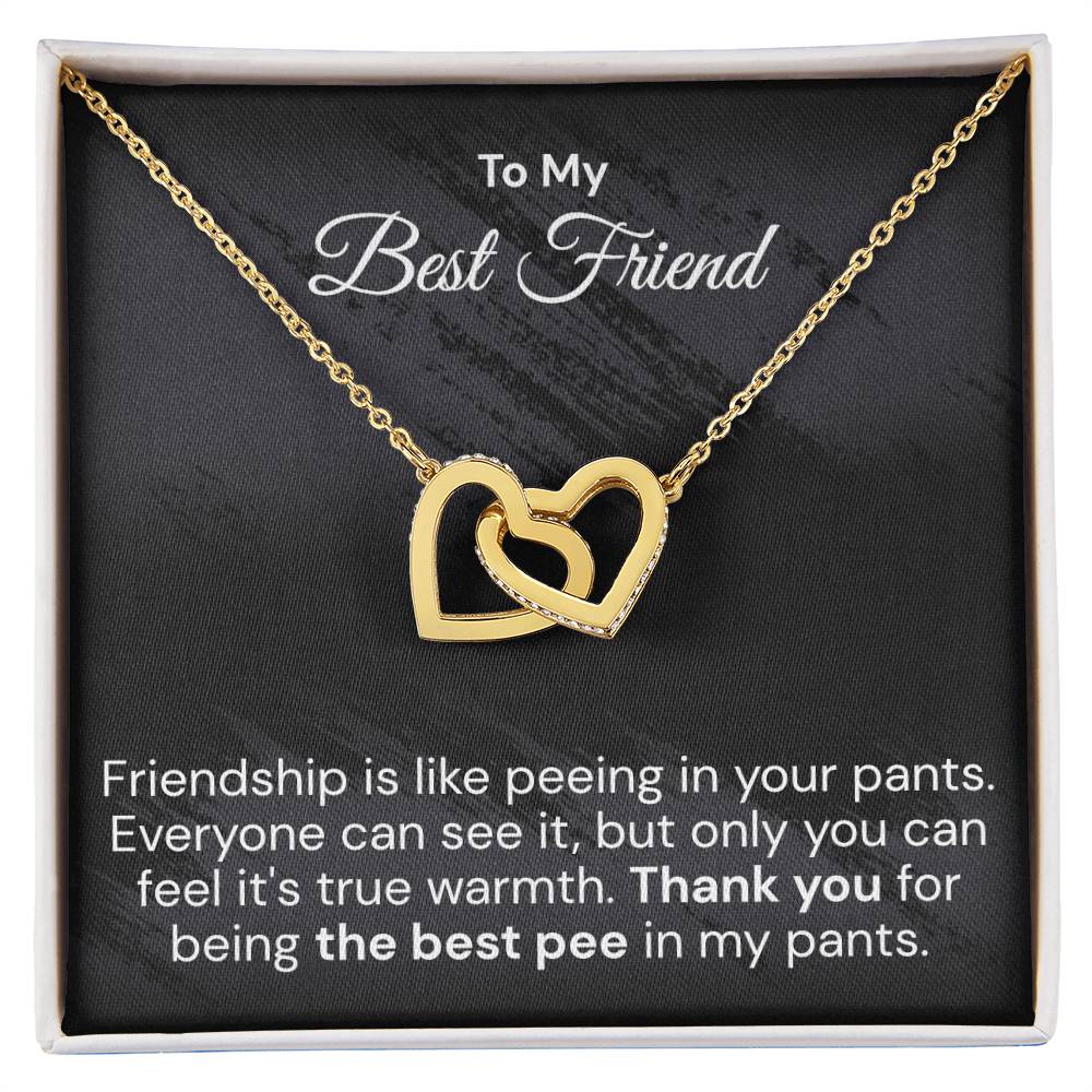 Funny Gift For Your Best Friend Interlocking Hearts Necklace