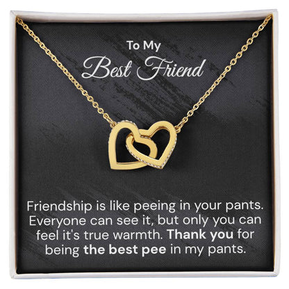 Funny Gift For Your Best Friend Interlocking Hearts Necklace