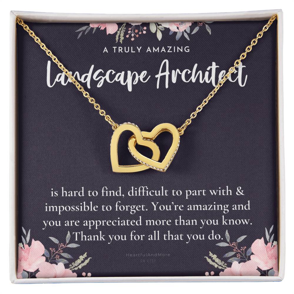 Gift For Landscape Architect Landscape Architect Appreciation Gift A Truly Amazing Landscape Architect Gift Interlocking Hearts Necklace