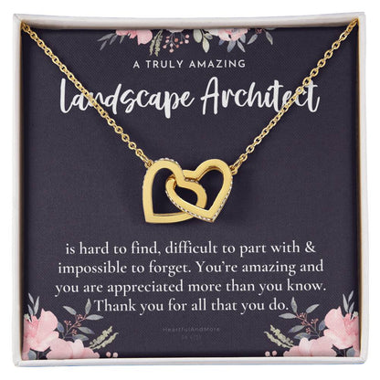 Gift For Landscape Architect Landscape Architect Appreciation Gift A Truly Amazing Landscape Architect Gift Interlocking Hearts Necklace
