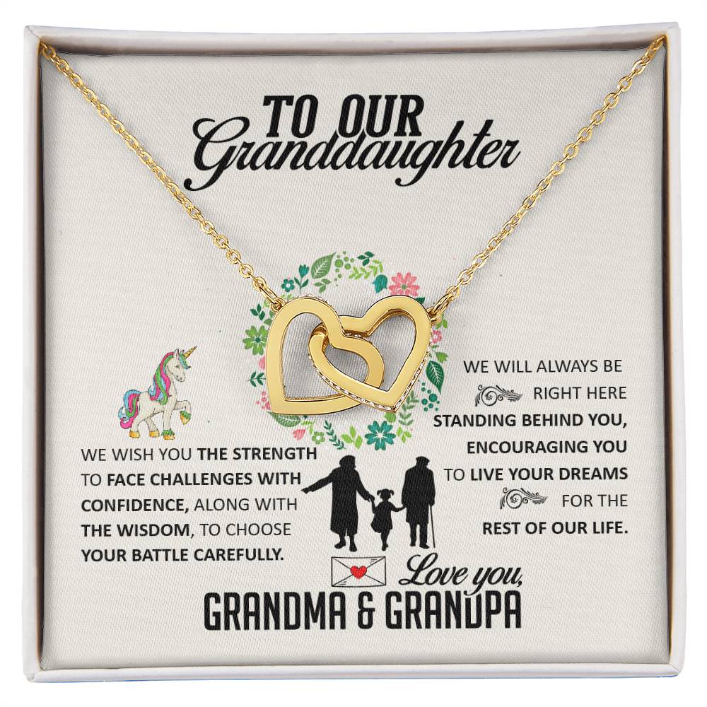 To Our Granddaughter Interlocking Hearts Necklace