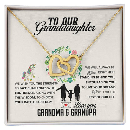 To Our Granddaughter Interlocking Hearts Necklace