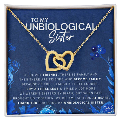 Unbiological Sister Heart Necklace Gift For Best Friend Thank You For Everything Interlocking Hearts Necklace